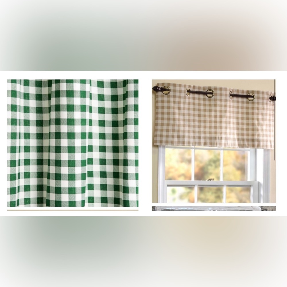 Thermalogic™ Check Grommet-Top Valance, 40"W x 15"L - Dark Green